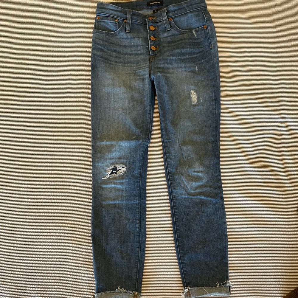 J. Crew 9” High rise jeans with button fly